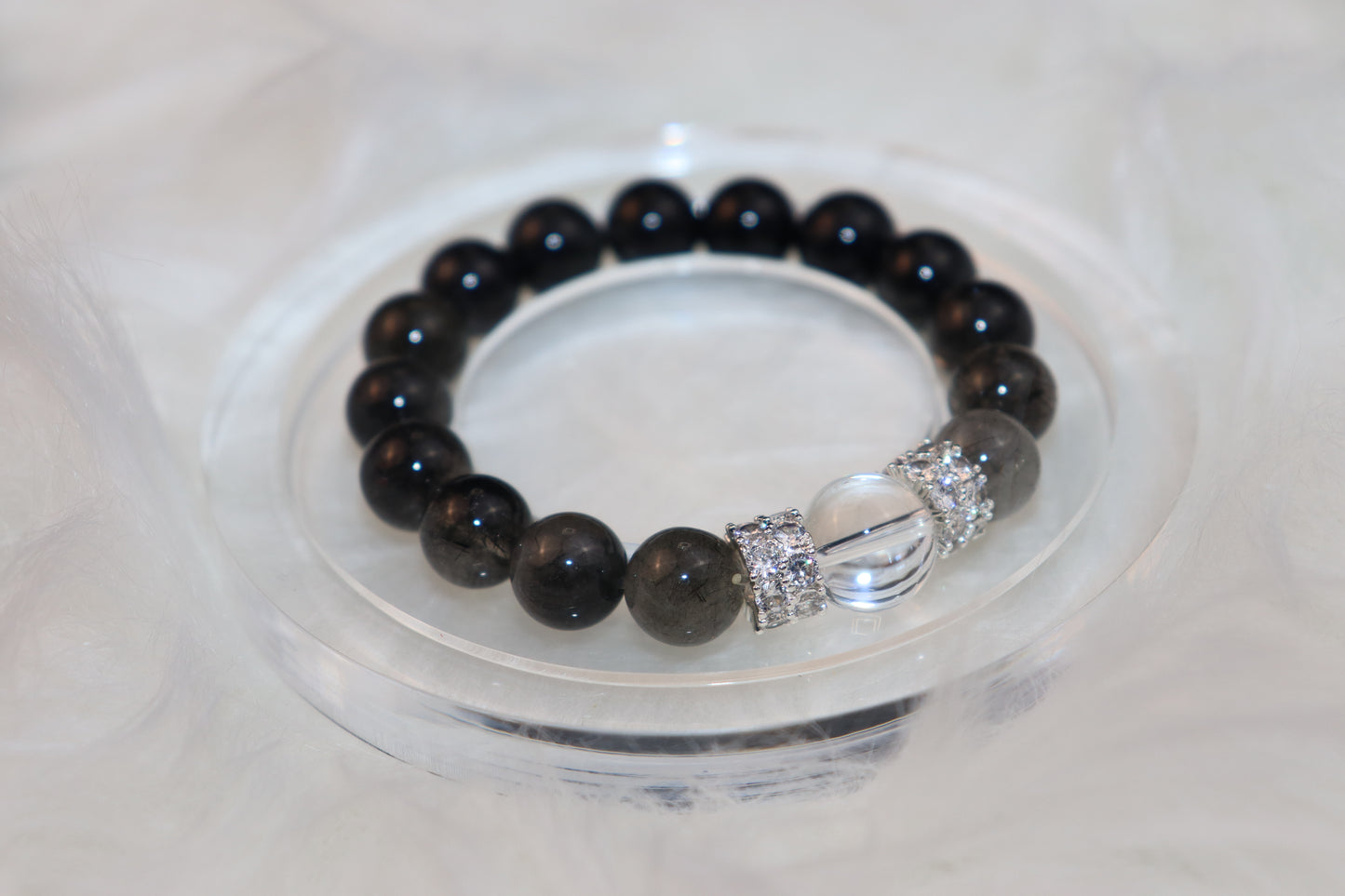 UNIVERSE IN A STONE" Black Super Seven Bracelet – 7 Minerals, 7 Powers, 1 Ultimate Shield