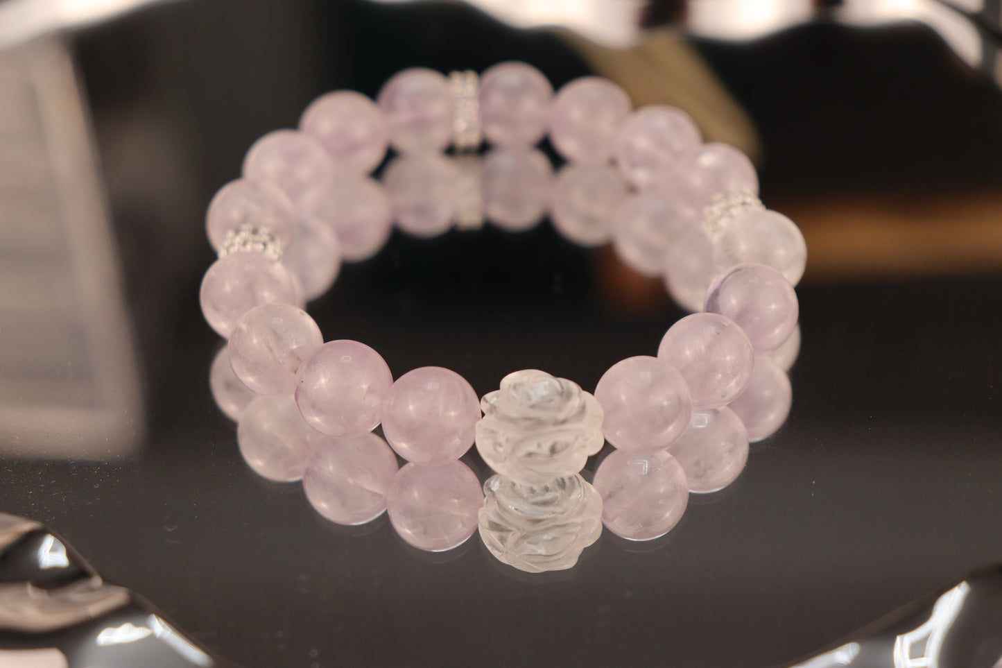 Moonlit Lavender" Amethyst Bracelet – Stress Relief • Intuition • Cosmic Connection