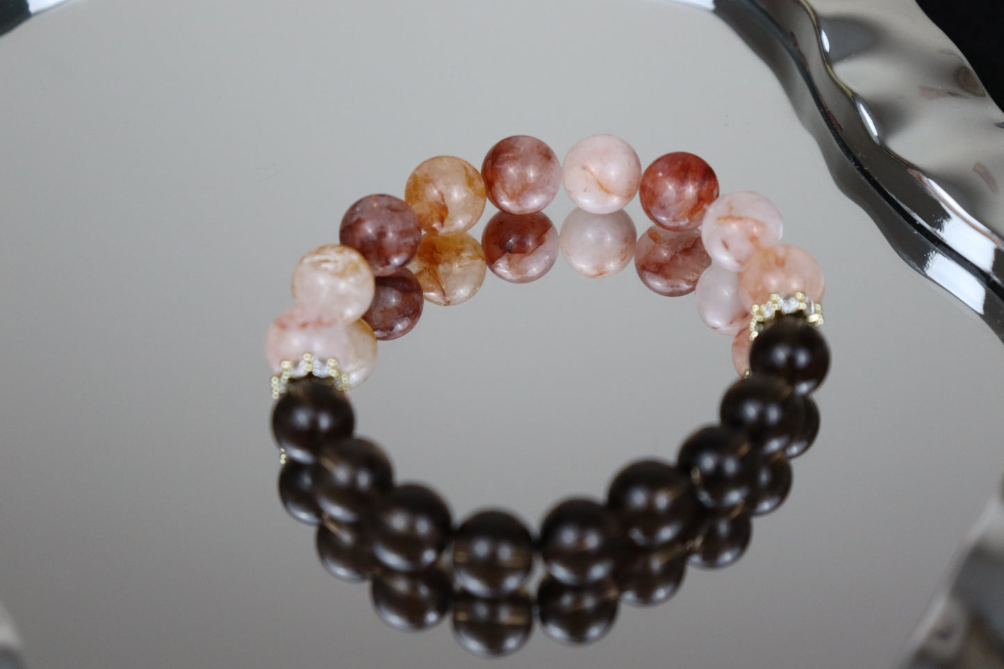 PHOENIX PROTECTOR" Smoky Quartz & Red Aventurine Bracelet – Shadow Work + Passion Igniter