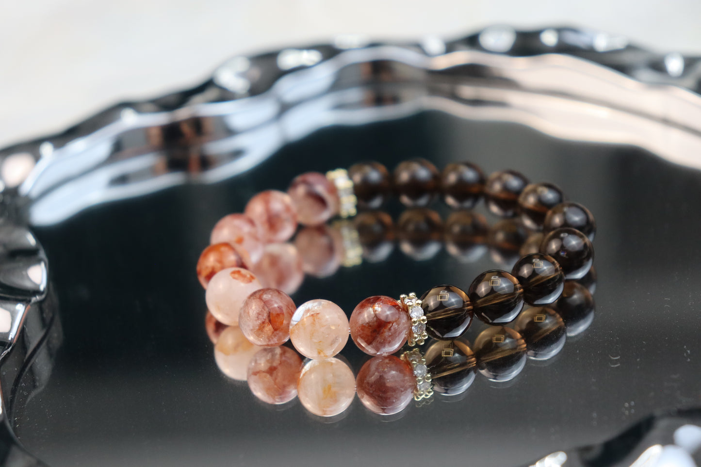 PHOENIX PROTECTOR" Smoky Quartz & Red Aventurine Bracelet – Shadow Work + Passion Igniter