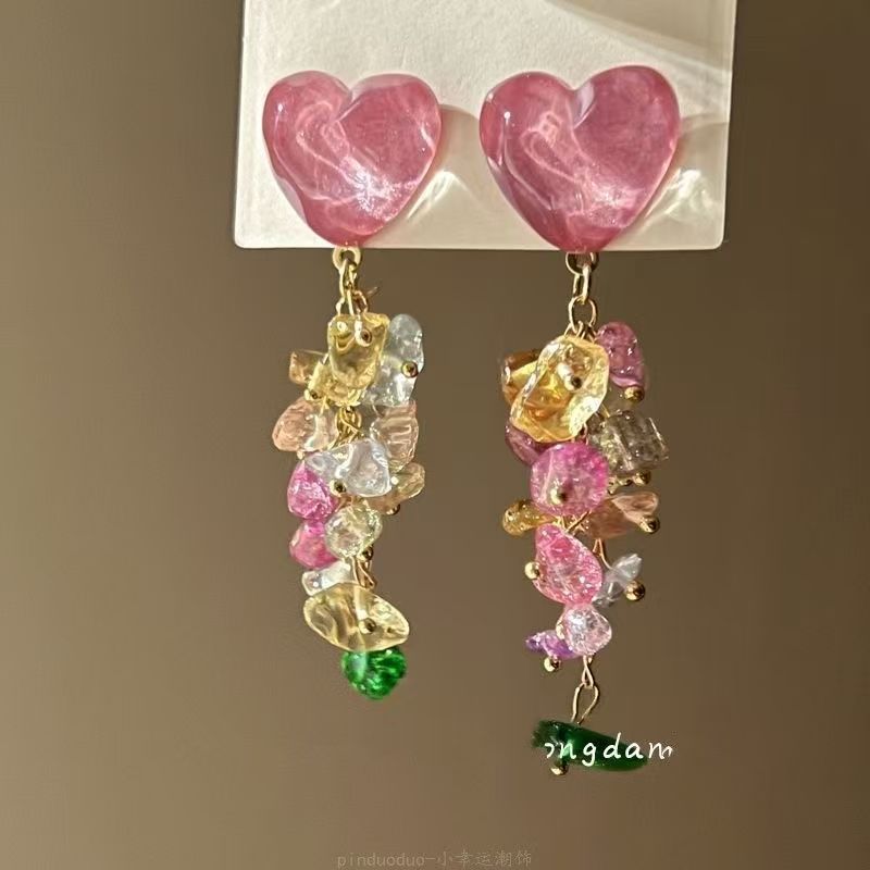 Summer Fantasy! Multicolor Crystal Fringe Earring Set | Trendy Colorblock | Fairy Drops | Fast Shipping