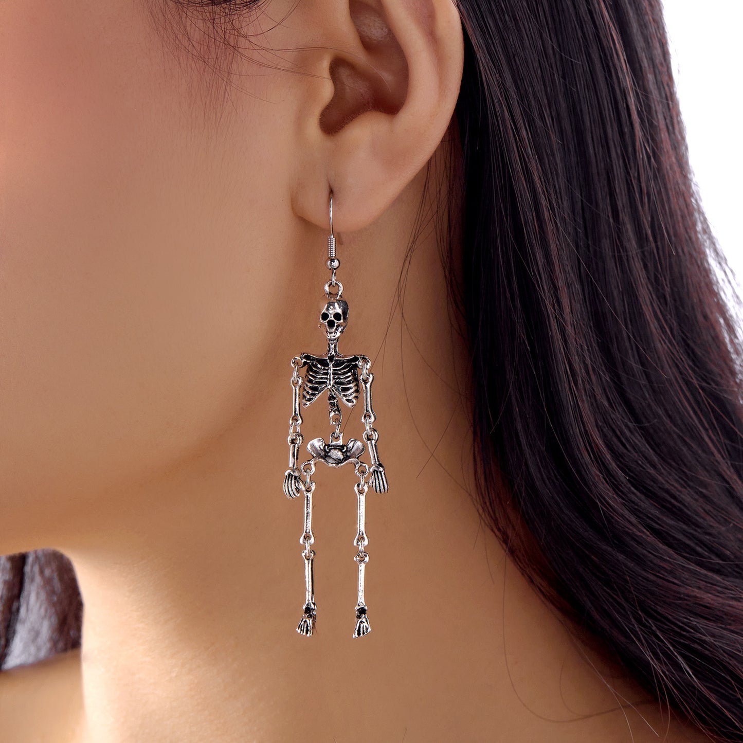 New Fashionable Creative Pumpkin Halloween Earrings, Unique Retro Distressed Skeleton Skeleton Ear Jewelry