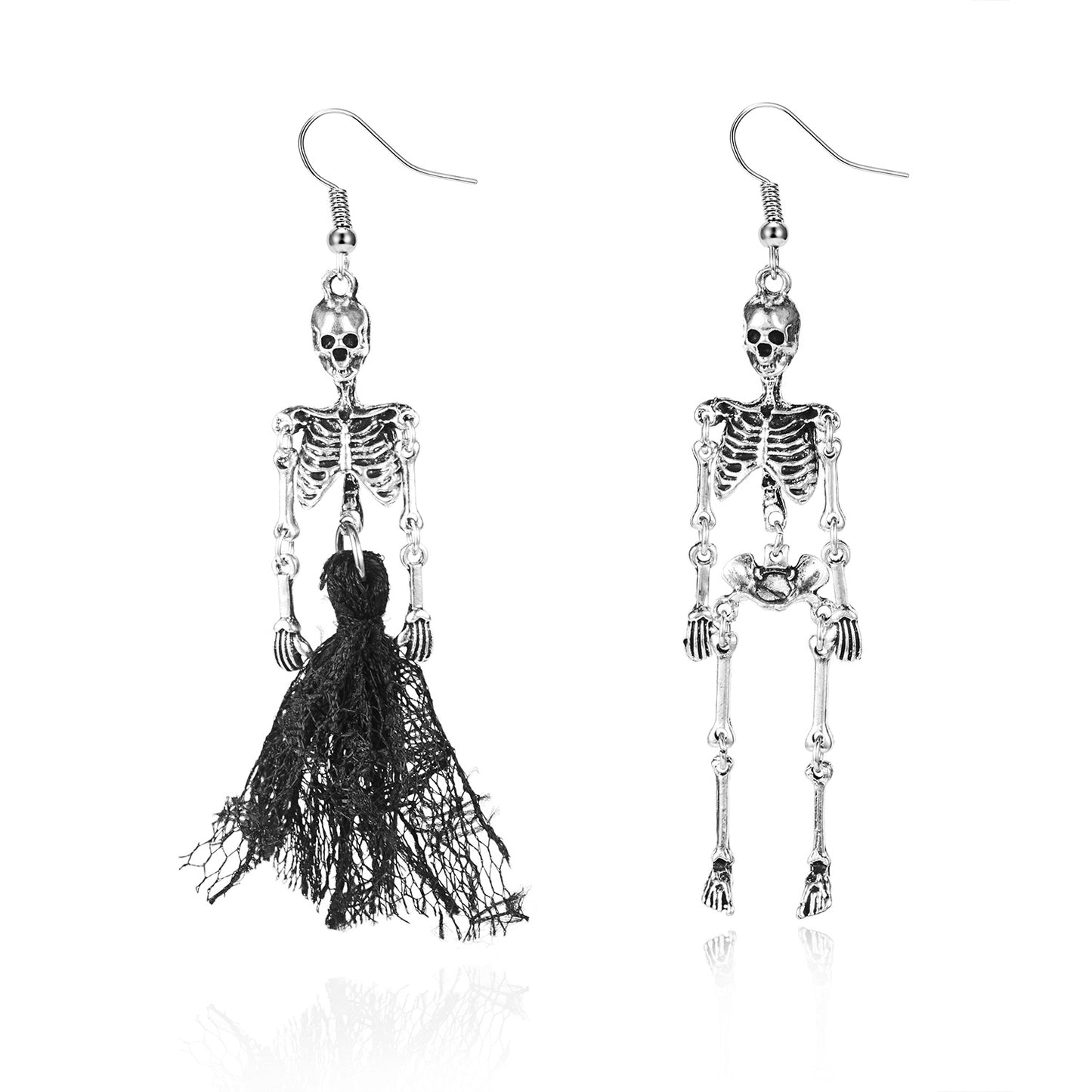 New Fashionable Creative Pumpkin Halloween Earrings, Unique Retro Distressed Skeleton Skeleton Ear Jewelry