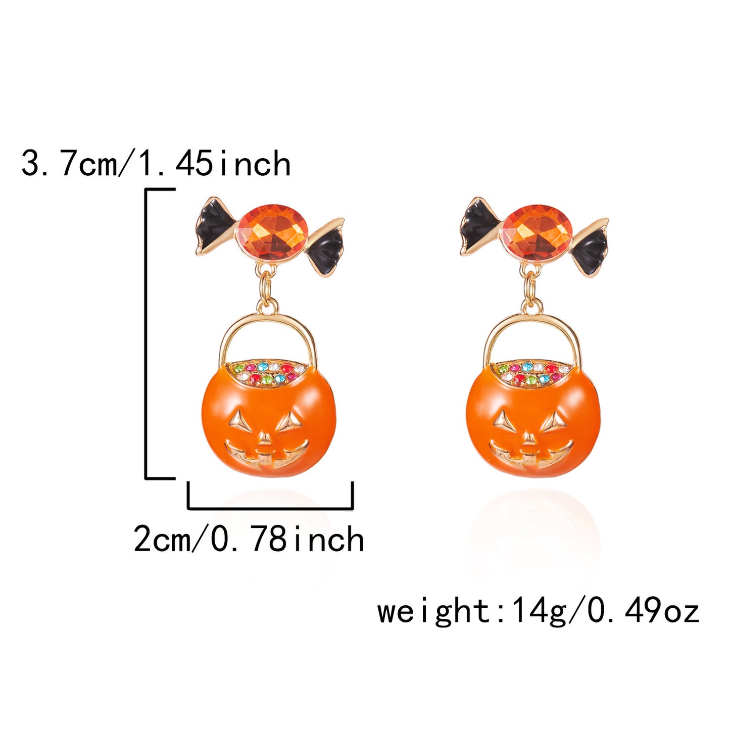 New Fashionable Creative Pumpkin Halloween Earrings, Unique Retro Distressed Skeleton Skeleton Ear Jewelry