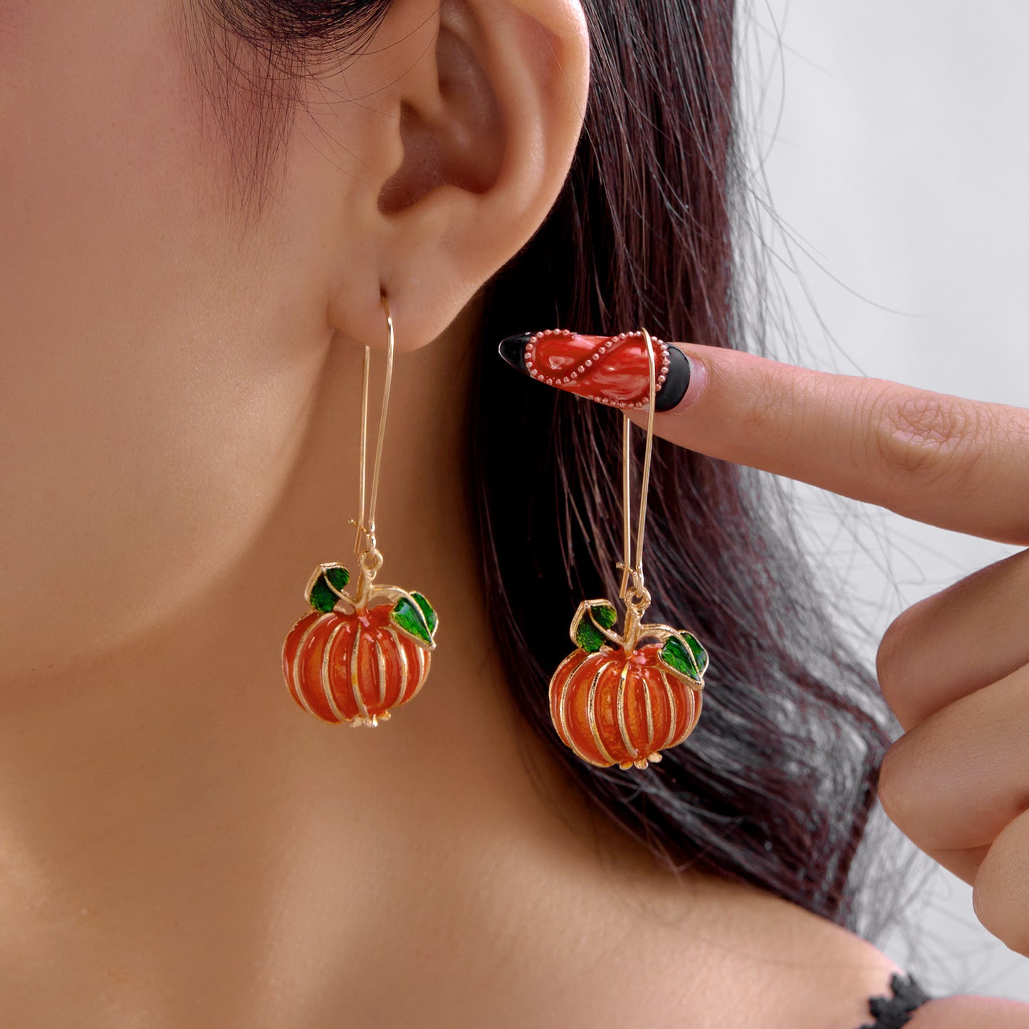 New Fashionable Creative Pumpkin Halloween Earrings, Unique Retro Distressed Skeleton Skeleton Ear Jewelry