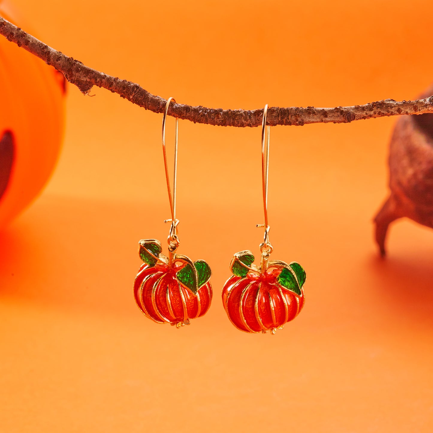 New Fashionable Creative Pumpkin Halloween Earrings, Unique Retro Distressed Skeleton Skeleton Ear Jewelry