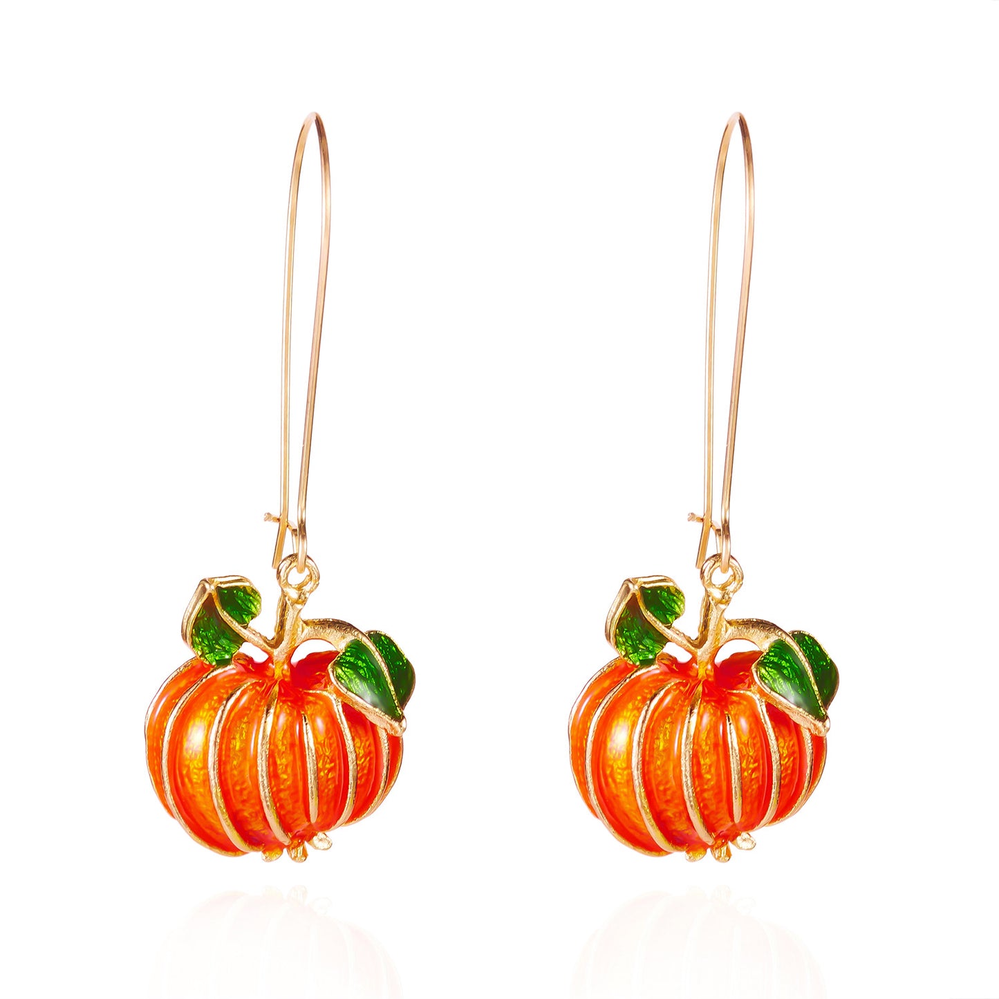 New Fashionable Creative Pumpkin Halloween Earrings, Unique Retro Distressed Skeleton Skeleton Ear Jewelry