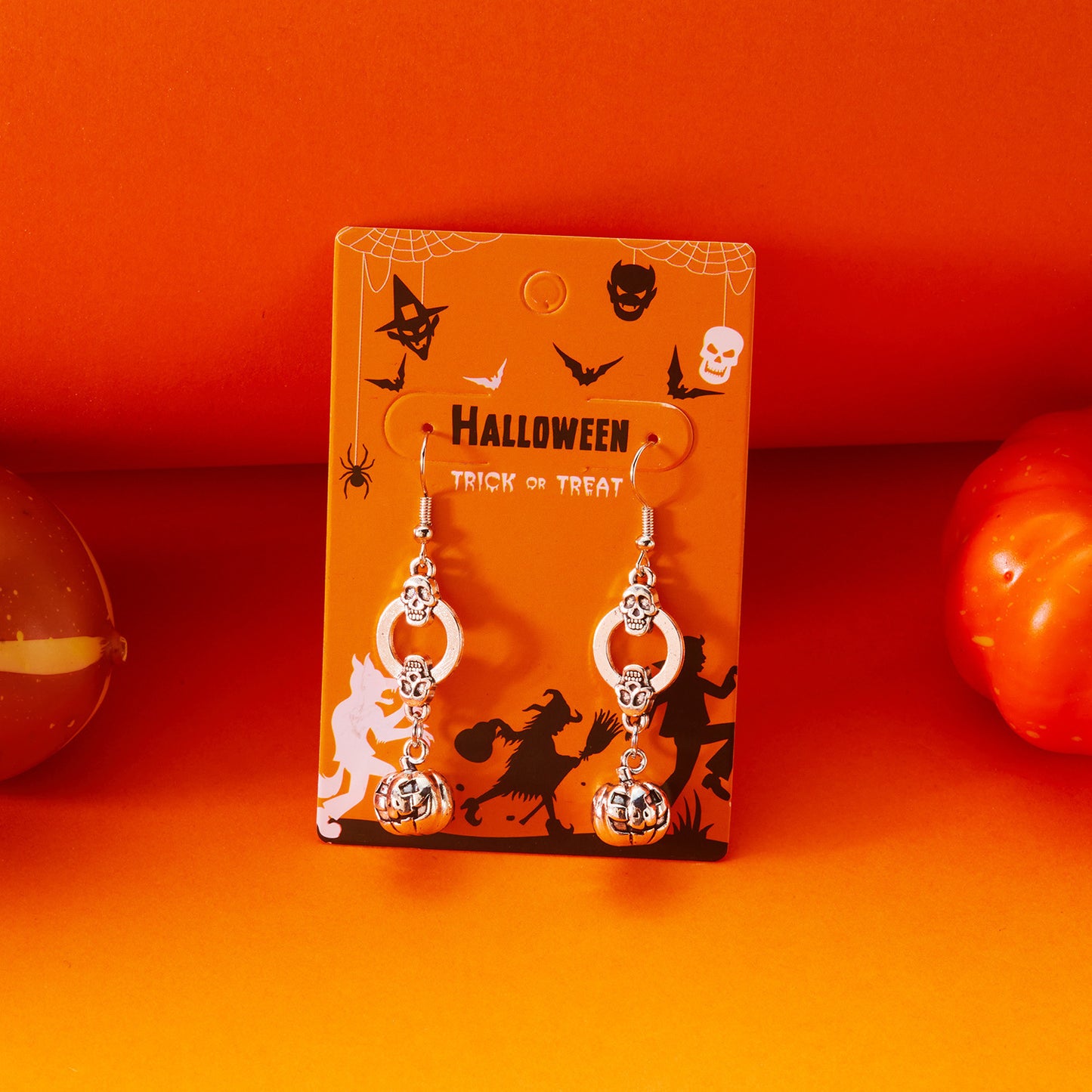 New Top selling Halloween Retro Horror Skeleton Spider Web Spider Pendant Earrings Jewelry Gift