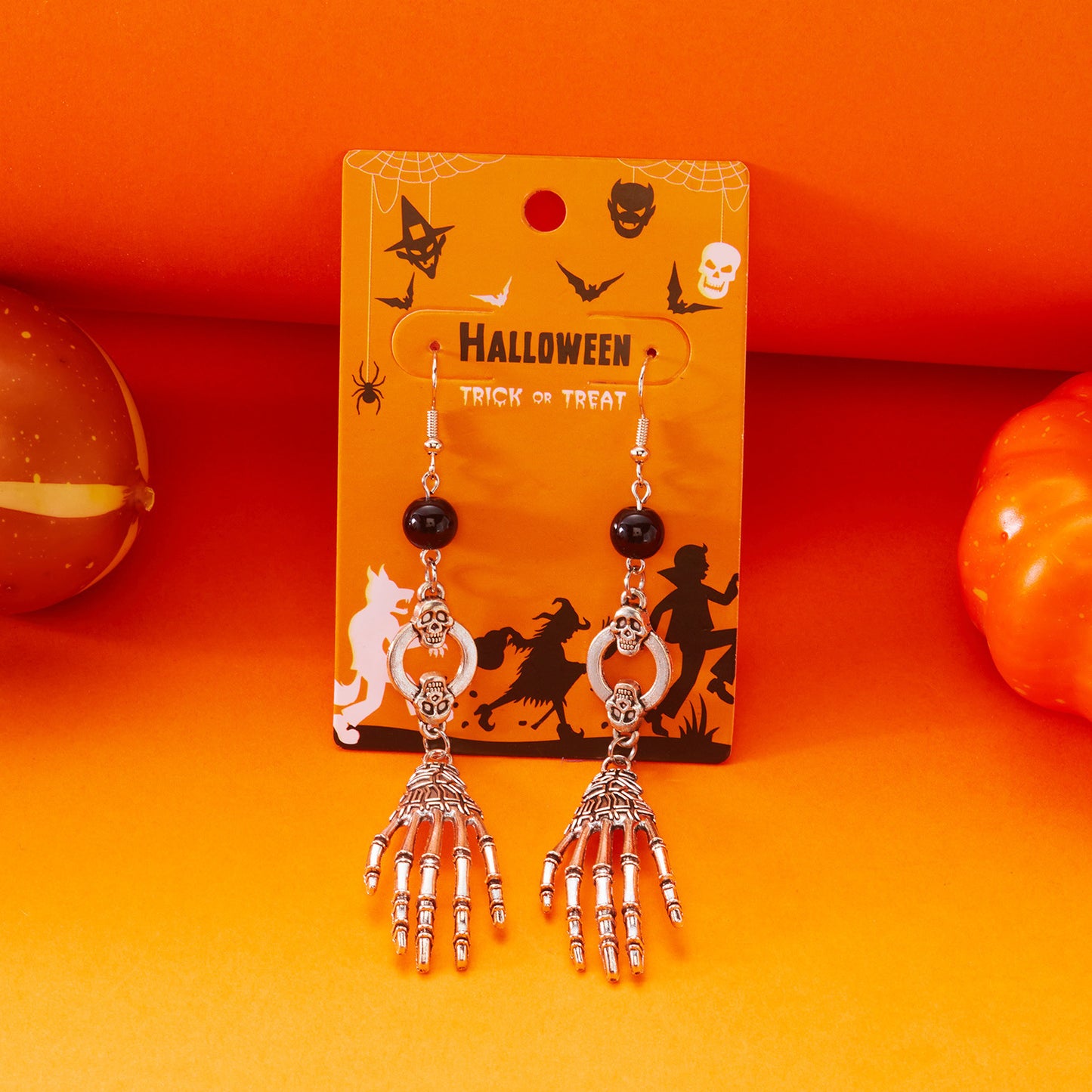 New Top selling Halloween Retro Horror Skeleton Spider Web Spider Pendant Earrings Jewelry Gift
