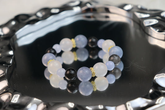 Ocean Guardian" Crystal Bracelet: Super Seven, Aquamarine, Agate｜Charged for Abundance & Courage