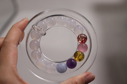 Cosmic Energy Bracelet – White Agate + Citrine, Rose Quartz, Amethyst & Aquamarine