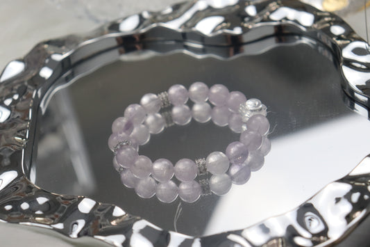 Moonlit Lavender" Amethyst Bracelet – Stress Relief • Intuition • Cosmic Connection