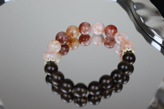 PHOENIX PROTECTOR" Smoky Quartz & Red Aventurine Bracelet – Shadow Work + Passion Igniter
