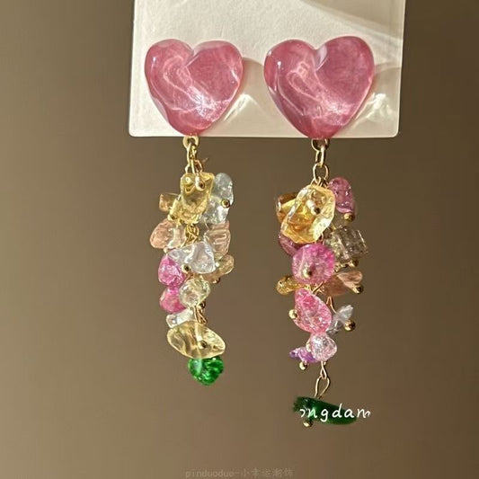 Summer Fantasy! Multicolor Crystal Fringe Earring Set | Trendy Colorblock | Fairy Drops | Fast Shipping