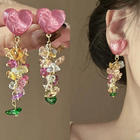 Summer Fantasy! Multicolor Crystal Fringe Earring Set | Trendy Colorblock | Fairy Drops | Fast Shipping
